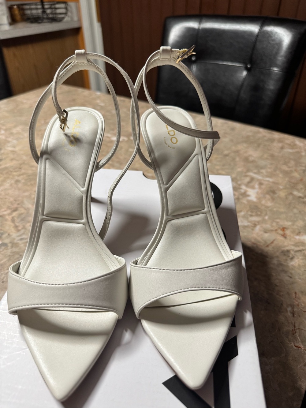 Aldo Leandra Ankle-Strap Heels in Off-White - Picture 5 of 7